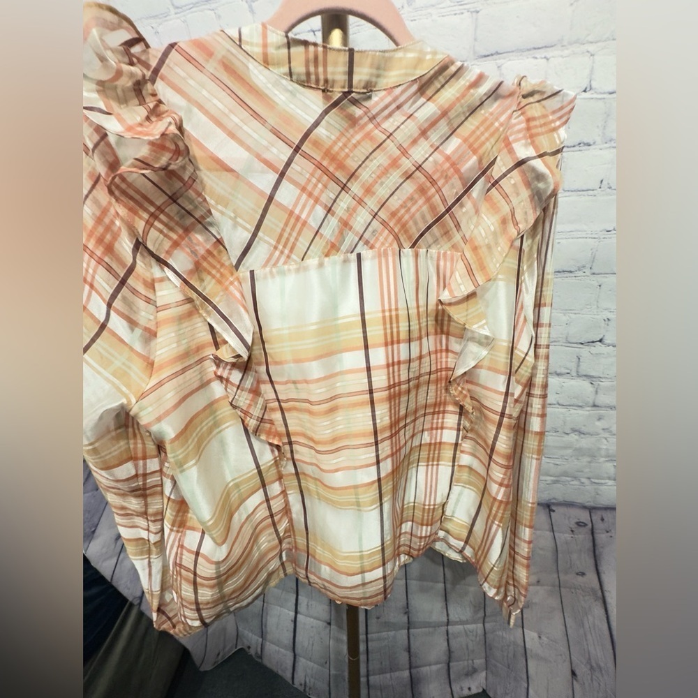 Anthropologie Current Air Polly Ruffled Peasant Blouse size Large, Like New!!! - Picture 13 of 15